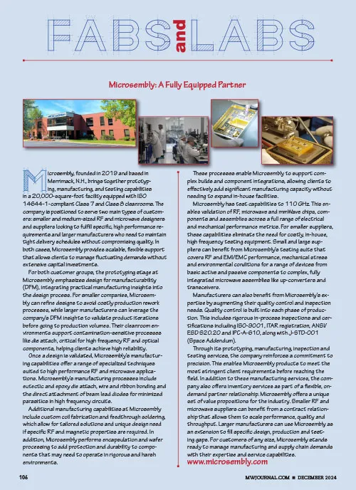 Microsembly featured in Microwave Journal